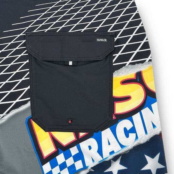 Hurley Nascar Phantom Eco Car Racing Swim Shorts Boardshorts Size 32 20" Outseam - Picture 5 of 10